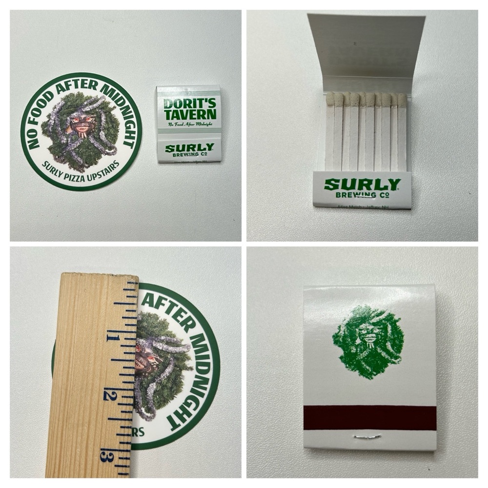 Surly Brewing Company Dorits Tavern Sticker And Matchbook Gremlins Minnesota